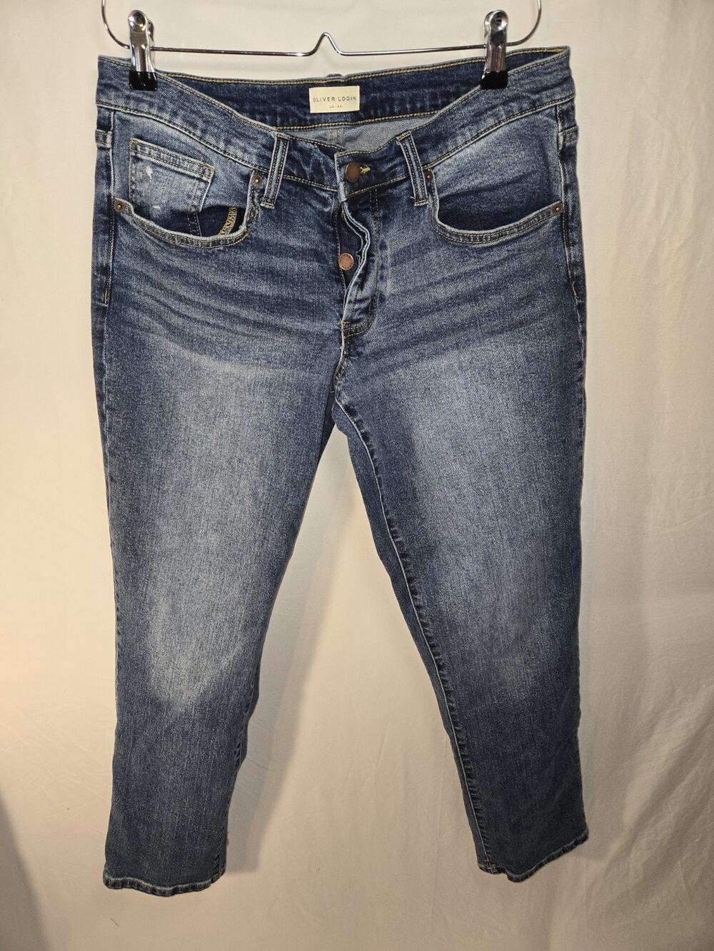 Oliver Logan Straight Leg Jeans US Womens Size 29 (29X29) Med Denim Blue EUC